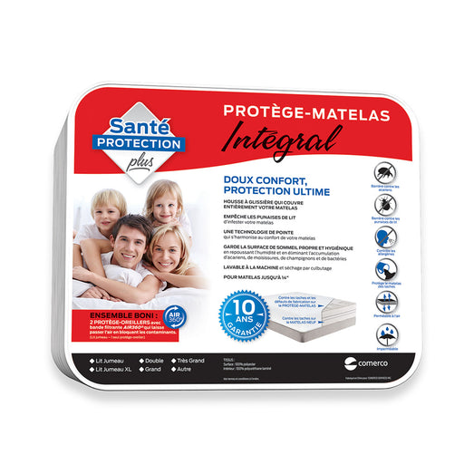 Ensemble protège-matelas Intégral Grand 60x80 avec 2 protège-oreillers (P10-14)