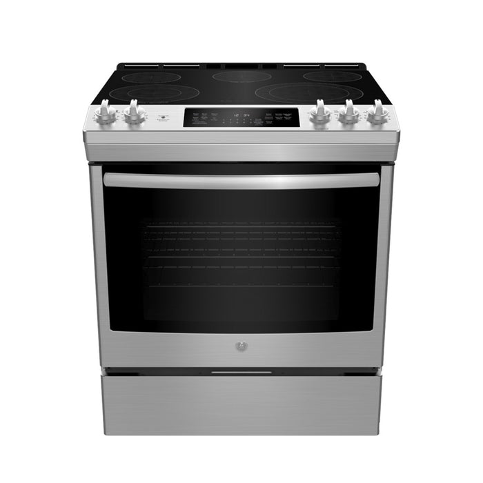 Cuisinière électrique encastrée GE  avec commandes à l'avant et tiroir de rangement stainless - JCS840SMSS